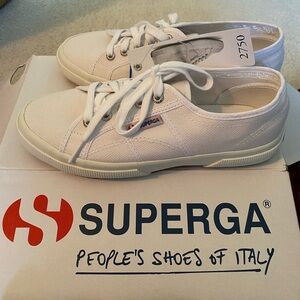 Superga white canvas sneakers